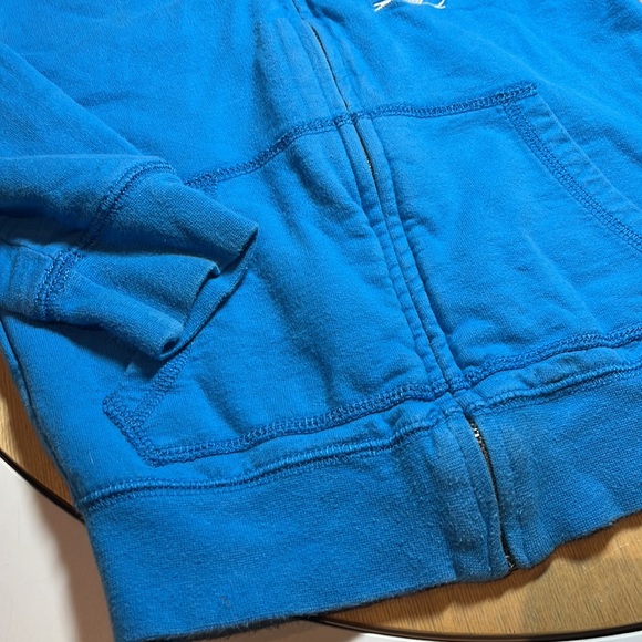 Sky blue toddler Penguin zip hoodie with pockets - Picture 3 of 6